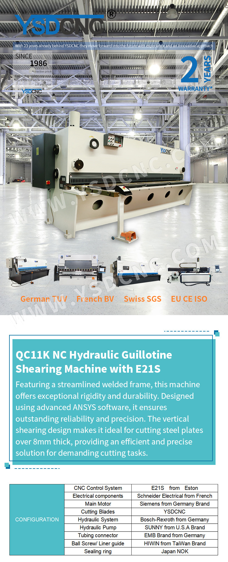 QC11K x3200 Hydraulic Guillotine Shearing Machine with E21S (4) QC11K x3200 液压闸式剪板机配 E21S (4)