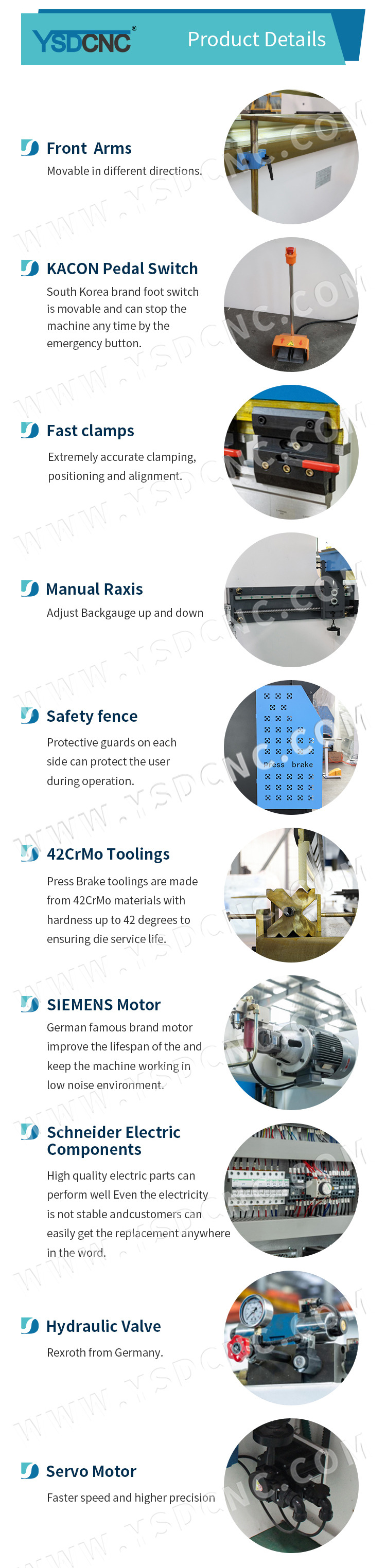带 CybTouch 的 WC67K 160TON2500 伺服液压折弯机 8、板材折弯机出售 (6)